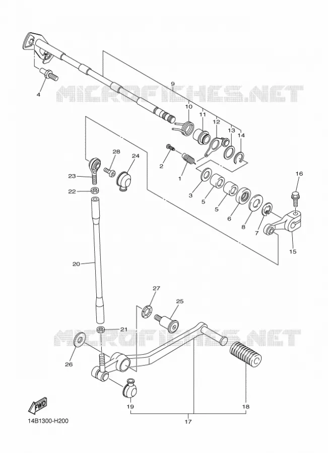 SCHAKEL STANG / PEDAAL Yamaha MOTO 1000 2009 R1  YZF-R1 R1
