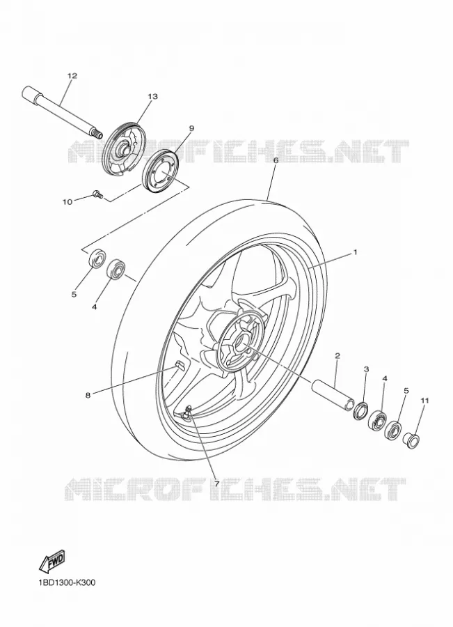 VOORWIEL Yamaha MOTO 800 2013 FZ8 ABS  FZ8-NA