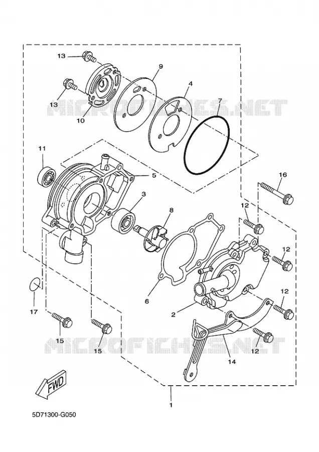 WATERPOMP / SLANGEN Yamaha MOTO 125 2009 R125  YZF-R125