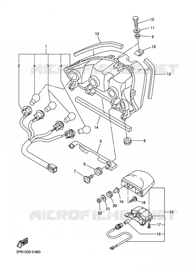 ACHTERLICHT Yamaha MOTO 1300 2010 FJR AS  FJR1300AS