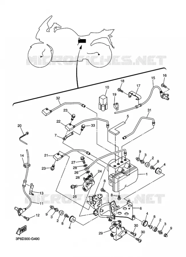 ELECTRISCH 3 Yamaha MOTO 1300 2010 FJR AS  FJR1300AS
