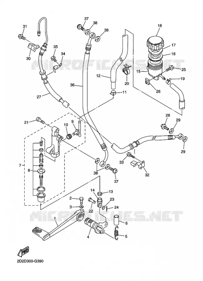 REMPOMP ACHTER Yamaha MOTO 1300 2010 FJR AS  FJR1300AS