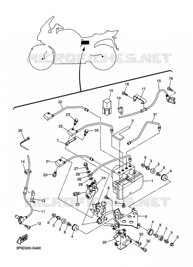 ELECTRISCH 3 Yamaha MOTO 1300 2010 FJR AS  FJR1300AS
