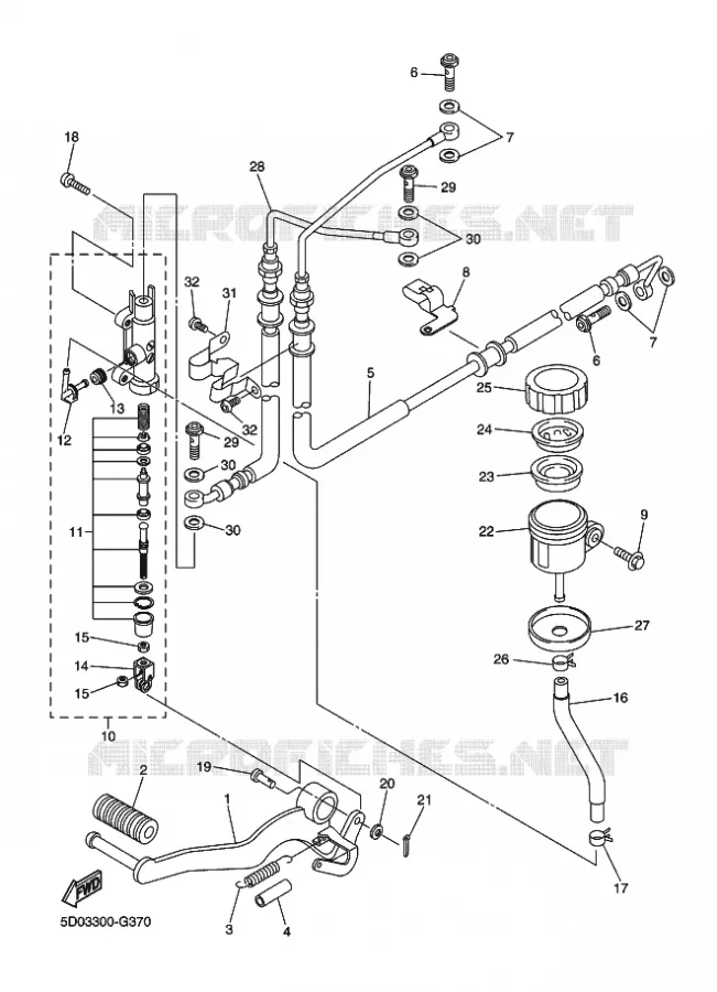 REMPOMP ACHTER Yamaha MOTO 1000 2010 FZ1 ABS  FZ1-NA
