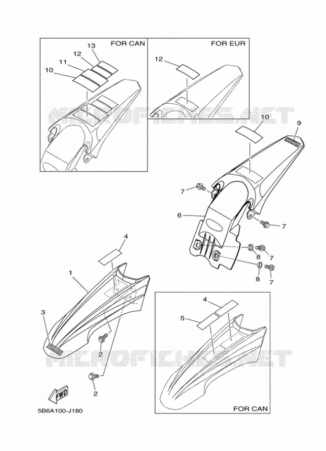 SPATBORD Yamaha MOTO 110 2010 TTR  TT-R110E