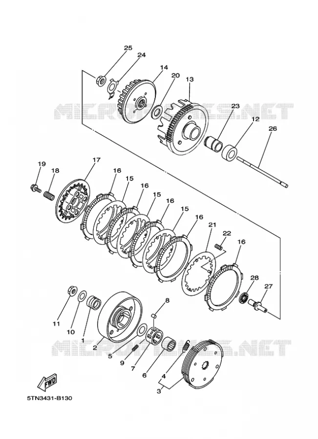 STARTMOTOR KOPPELINGS Yamaha MOTO 110 2010 TTR  TT-R110E