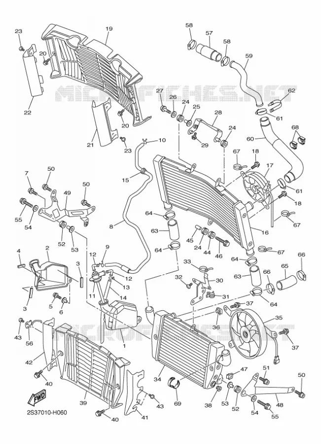 RADIATEUR / SLANG Yamaha MOTO 1700 2010 VMAX  VMX17