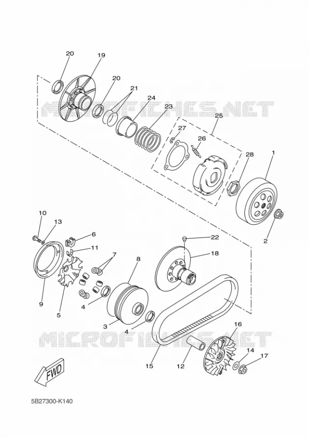STARTMOTOR KOPPELINGS Yamaha SCOOTER 250 2010 XCITY  VP250 XCITY