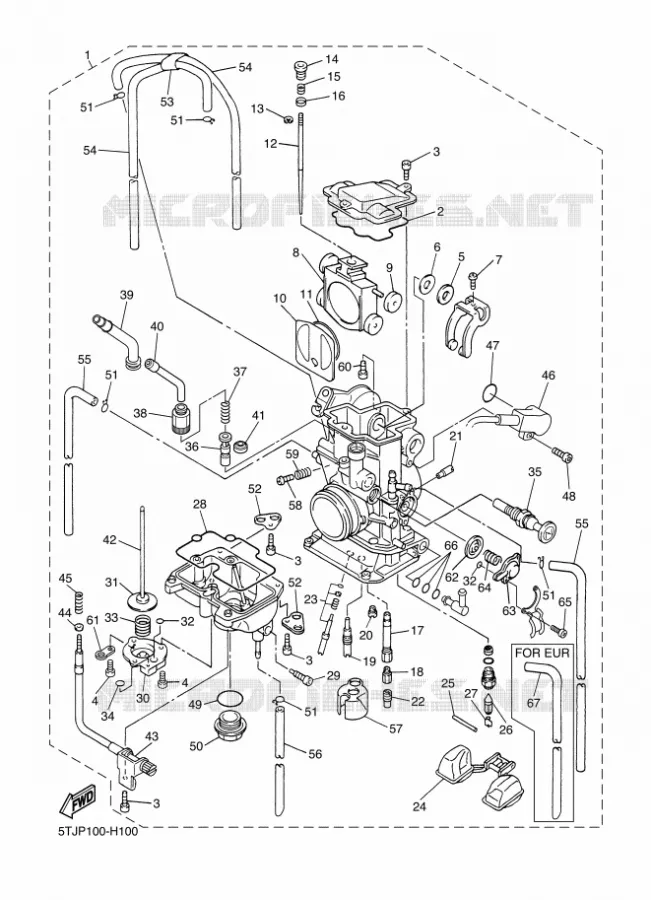 CARBURATEUR  Yamaha MOTO 450 2010 WRF  WR450F