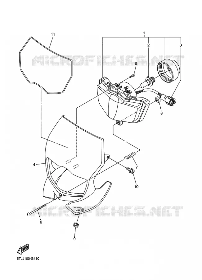 KOPLAMP Yamaha MOTO 450 2010 WRF  WR450F