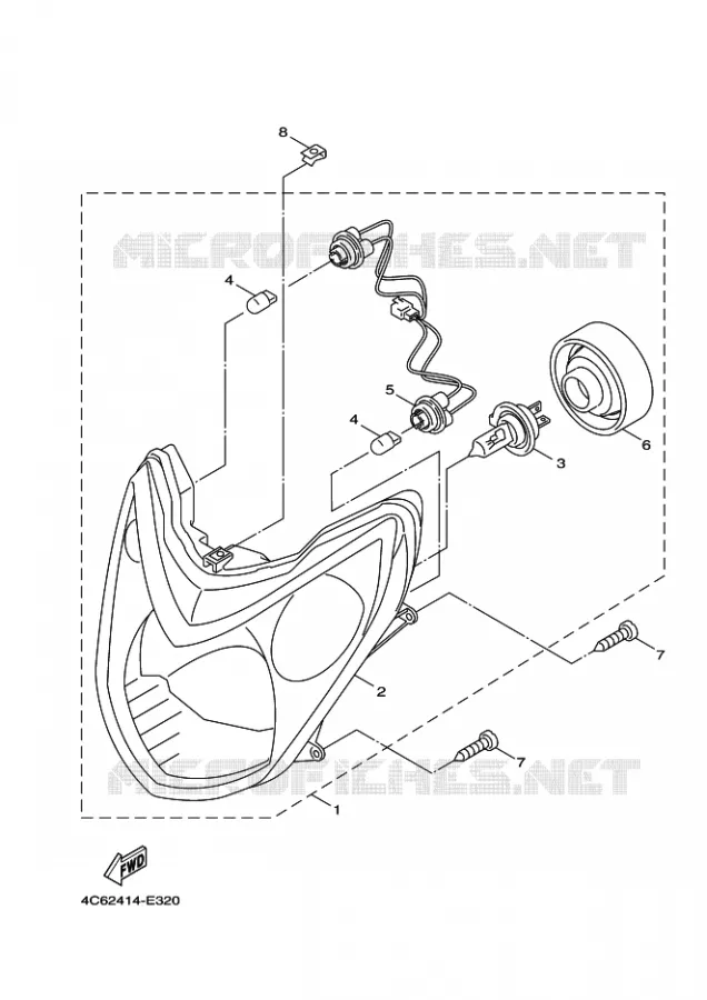 KOPLAMP Yamaha SCOOTER 125 2010 FLAME X  XC125 FLAME X