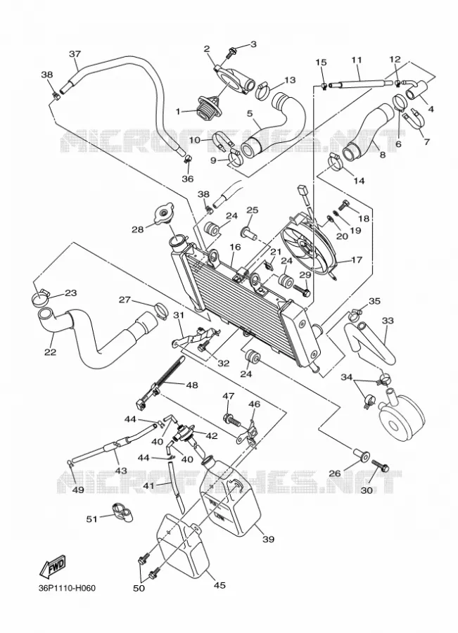 RADIATEUR / SLANG Yamaha MOTO 600 2010 XJ6 DIVERSION  XJ6F