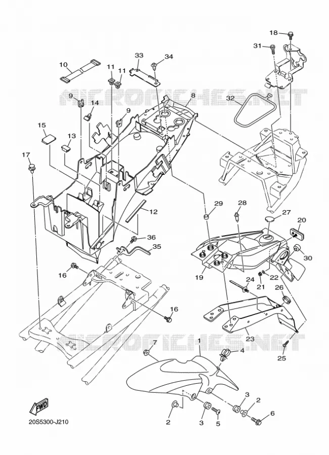 SPATBORD Yamaha MOTO 600 2010 XJ6 DIVERSION  XJ6S
