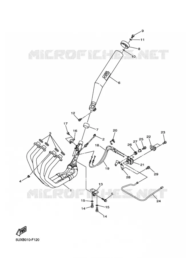 UITLAAT Yamaha MOTO 1300 2010 XJR  XJR1300