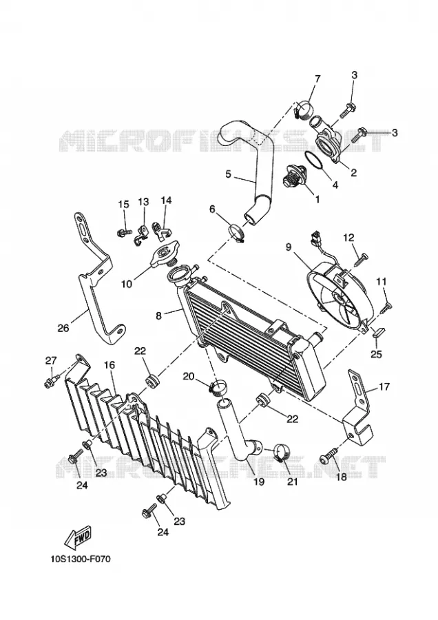 RADIATEUR / SLANG Yamaha MOTO 660 2010 XTX  XT660X