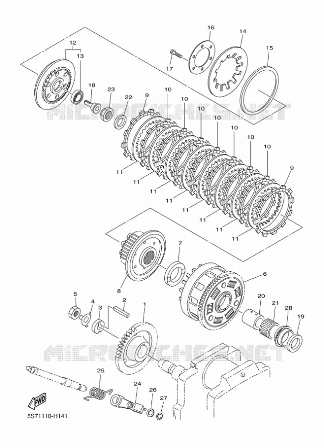 STARTMOTOR KOPPELINGS Yamaha MOTO 950 2010 XVS MIDNIGHT STAR  XVS950A