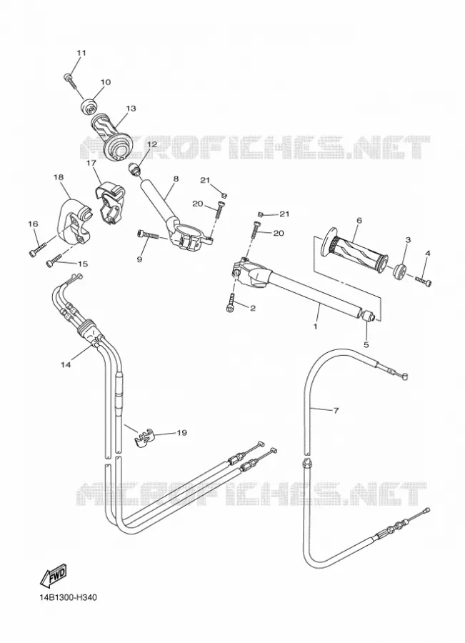 STUUR / KABEL Yamaha MOTO 1000 2010 R1  YZF-R1