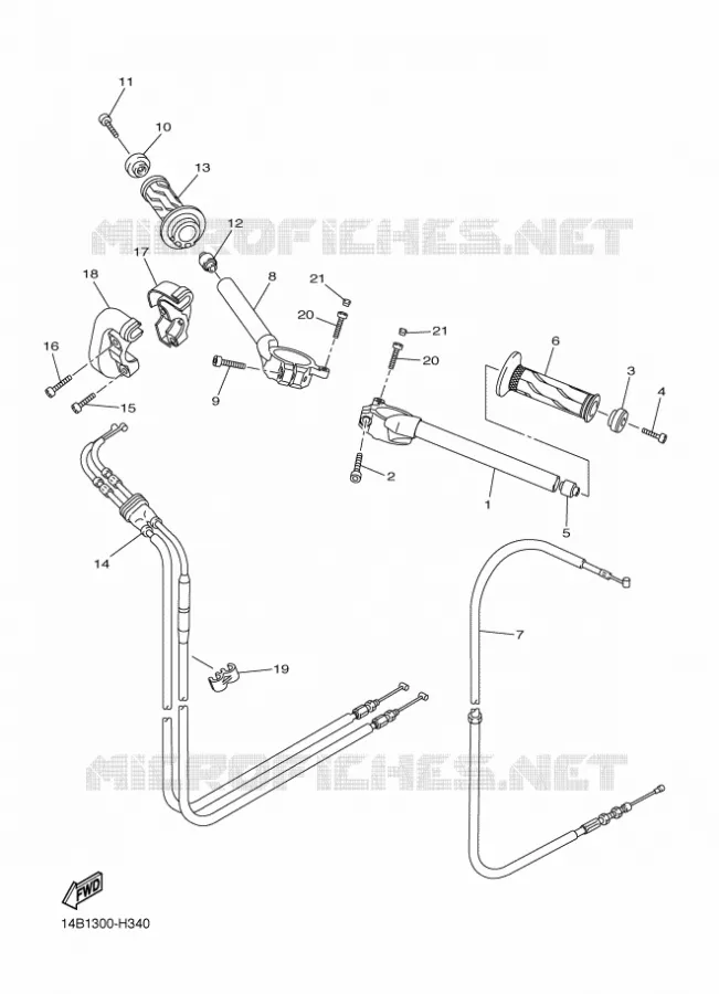 STUUR / KABEL Yamaha MOTO 1000 2010 R1  YZF-R1