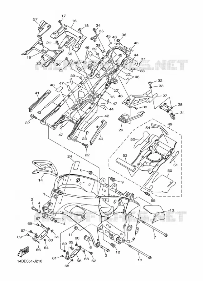 FRAME Yamaha MOTO 1000 2010 R1  YZF-R1