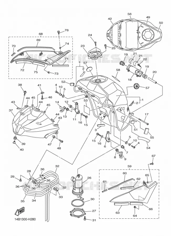 BENZINE TANK Yamaha MOTO 1000 2010 R1  YZF-R1