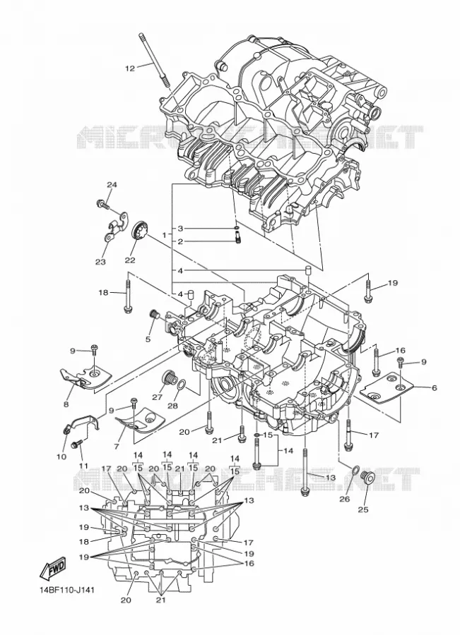 CARTERDELEN Yamaha MOTO 1000 2010 R1  YZF-R1