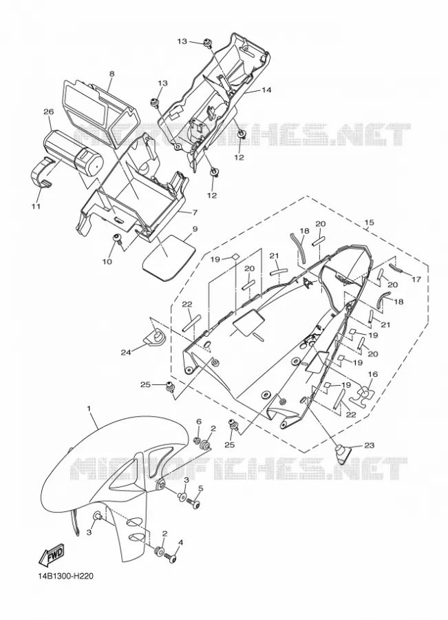 SPATBORD Yamaha MOTO 1000 2010 R1  YZF-R1