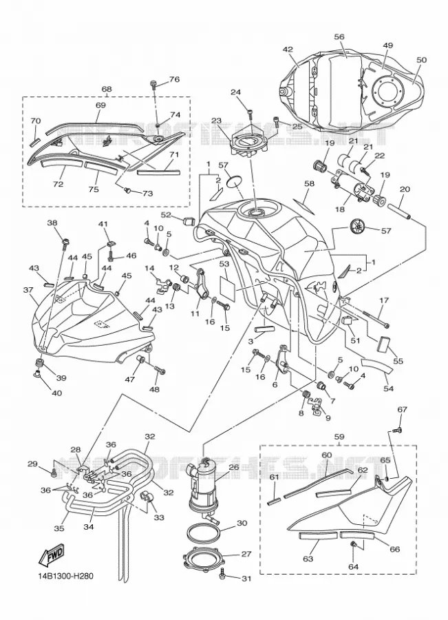 BENZINE TANK Yamaha MOTO 1000 2010 R1  YZF-R1 R1