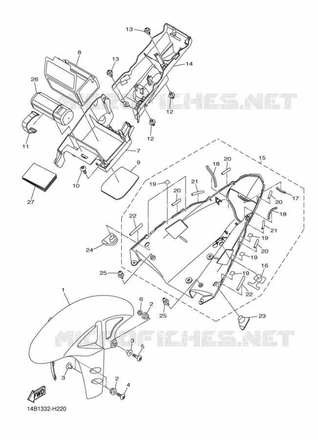 SPATBORD Yamaha MOTO 1000 2010 R1  YZF-R1 R1