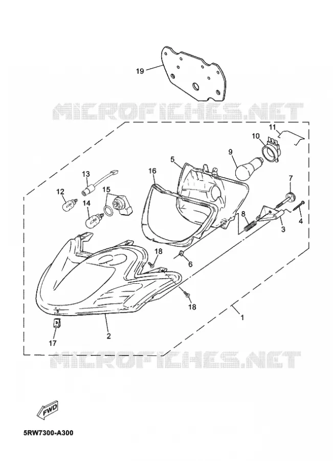 KOPLAMP Yamaha SCOOTER 50 2011 MACH  CS50Z MACH G LIQUIDE