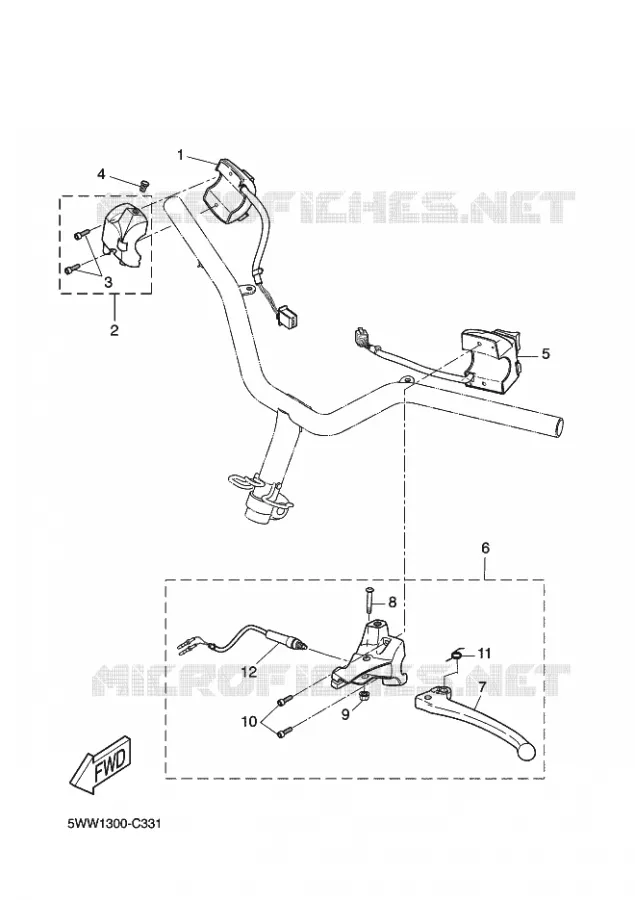 STUURSCHAKELAAR / HEVEL Yamaha SCOOTER 50 2011 BOOSTER  CW50