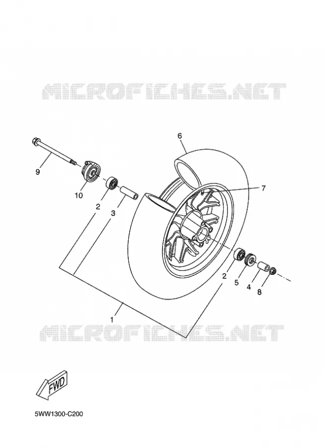 VOORWIEL Yamaha SCOOTER 50 2011 BOOSTER  CW50