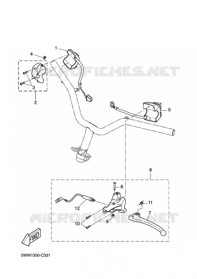STUURSCHAKELAAR / HEVEL Yamaha SCOOTER 50 2011 BWS  CW50 BW'S