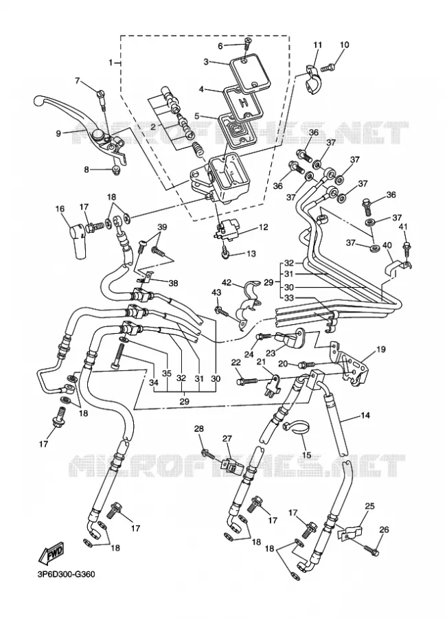 REMPOMP VOOR Yamaha MOTO 1300 2011 FJR ABS  FJR1300A