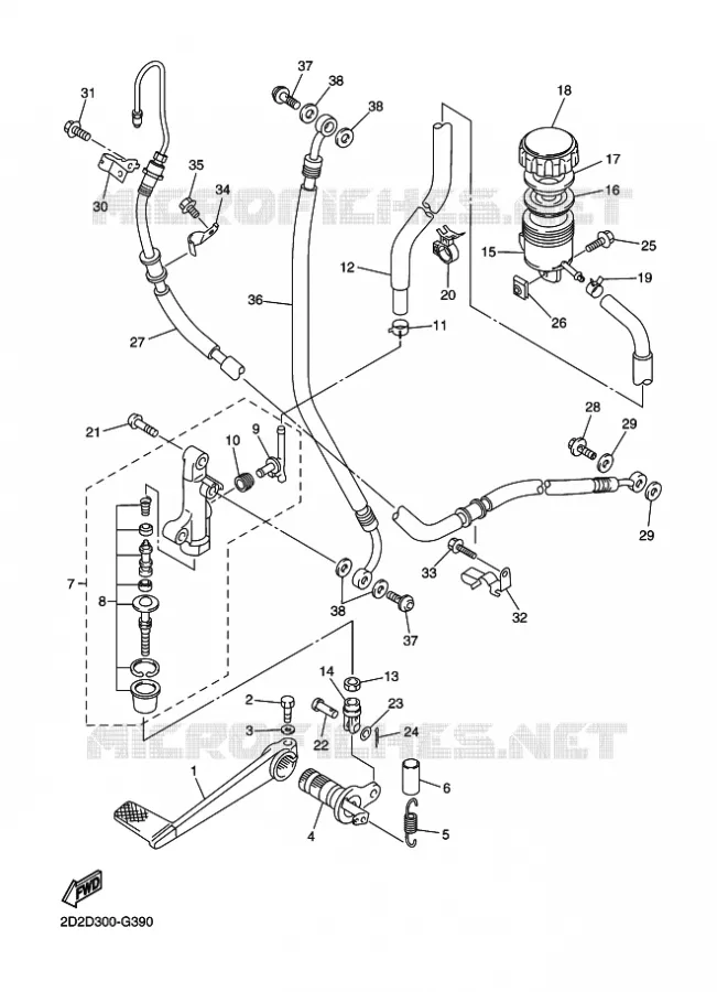 REMPOMP ACHTER Yamaha MOTO 1300 2011 FJR AS ABS  FJR1300AS