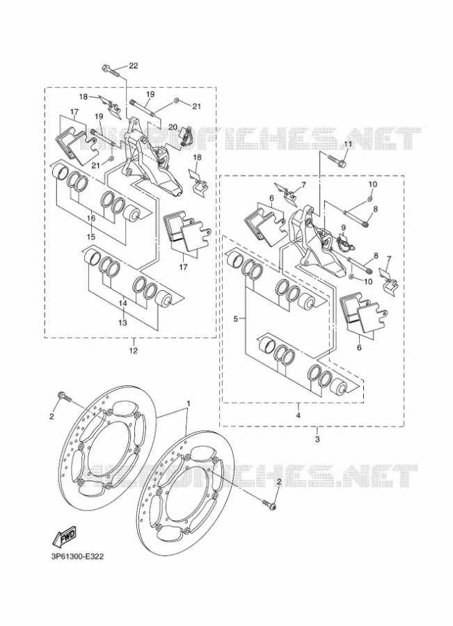 REMKLAUW VOOR Yamaha MOTO 1300 2011 FJR AS ABS  FJR1300AS