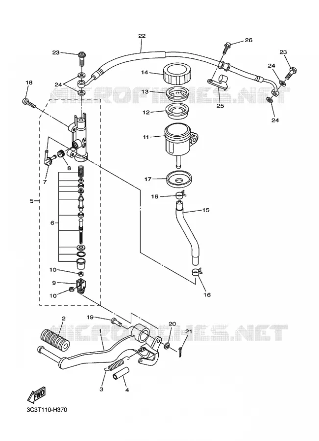 REMPOMP ACHTER Yamaha MOTO 1000 2011 FZ1  FZ1-N FAZER
