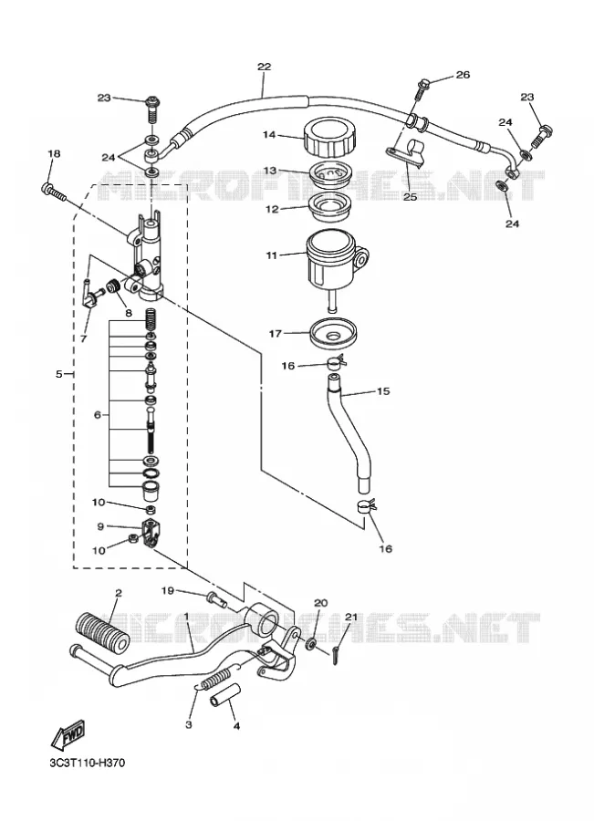 REMPOMP ACHTER Yamaha MOTO 1000 2011 FZ1  FZ1-N FAZER