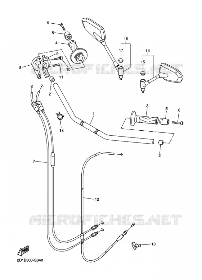 STUUR / KABEL Yamaha MOTO 1000 2011 FZ1 ABS  FZ1-NA FAZER