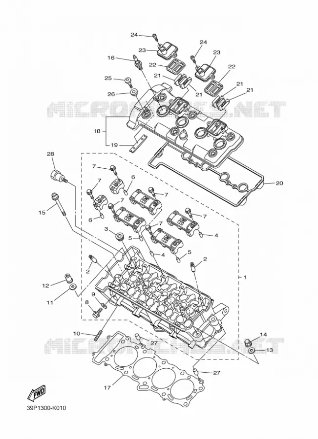 CILINDERKOP Yamaha MOTO 800 2011 FZ8  FZ8-N