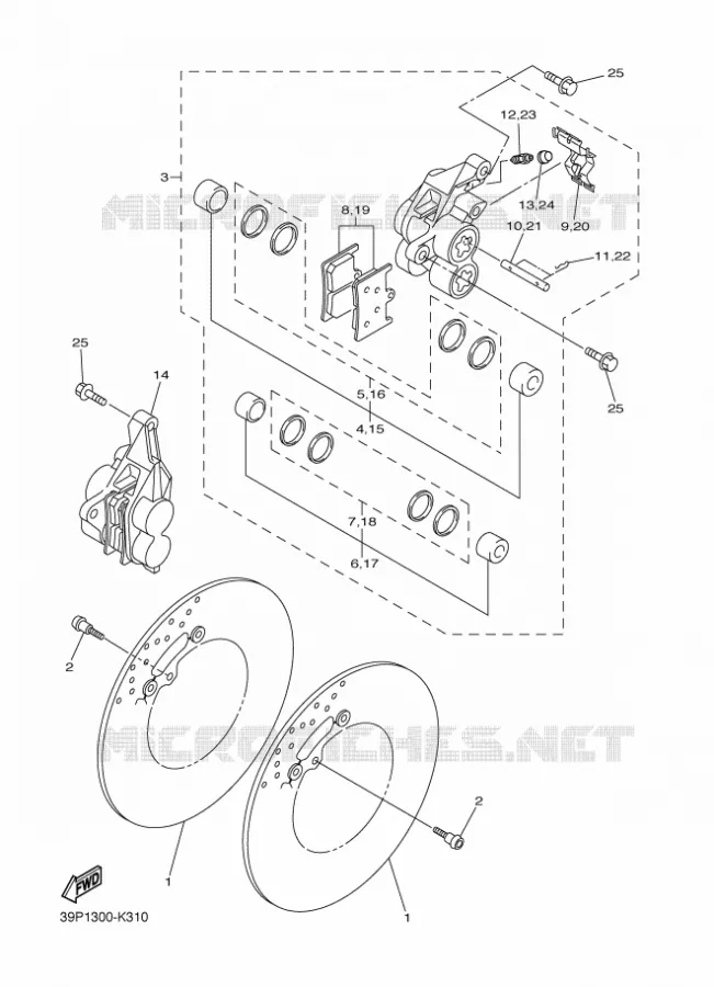 REMKLAUW VOOR Yamaha MOTO 800 2011 FZ8  FZ8-N