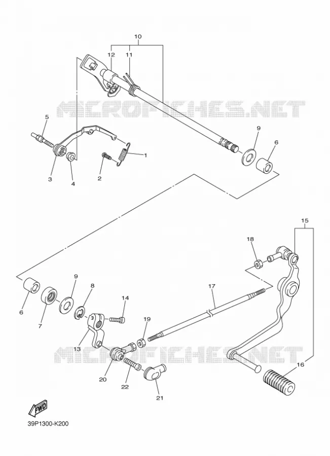 SCHAKEL STANG / PEDAAL Yamaha MOTO 800 2011 FZ8  FZ8-N