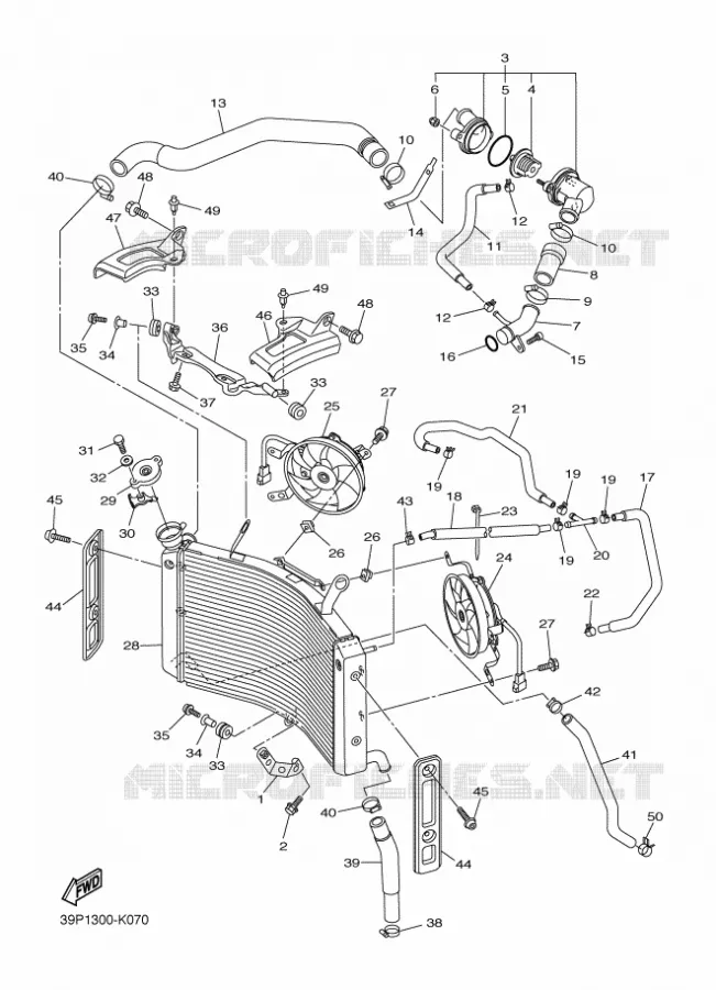 RADIATEUR / SLANG Yamaha MOTO 800 2011 FZ8  FZ8-N