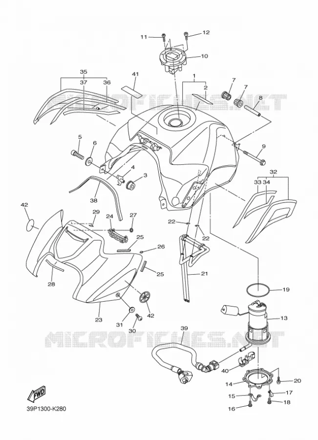 BENZINE TANK Yamaha MOTO 800 2011 FZ8  FZ8-N