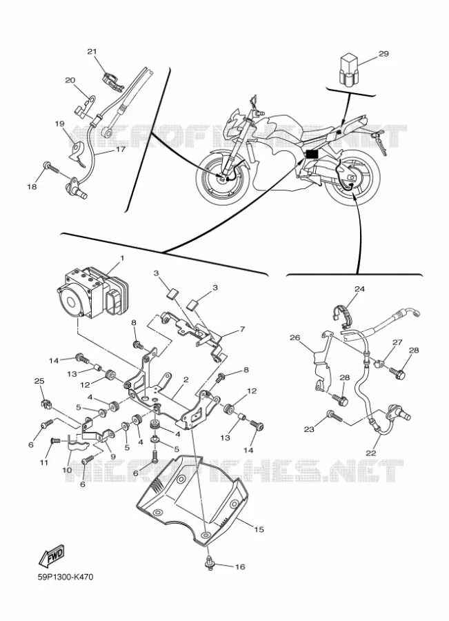 ELECTRISCH 3 Yamaha MOTO 800 2011 FZ8 ABS  FZ8-NA