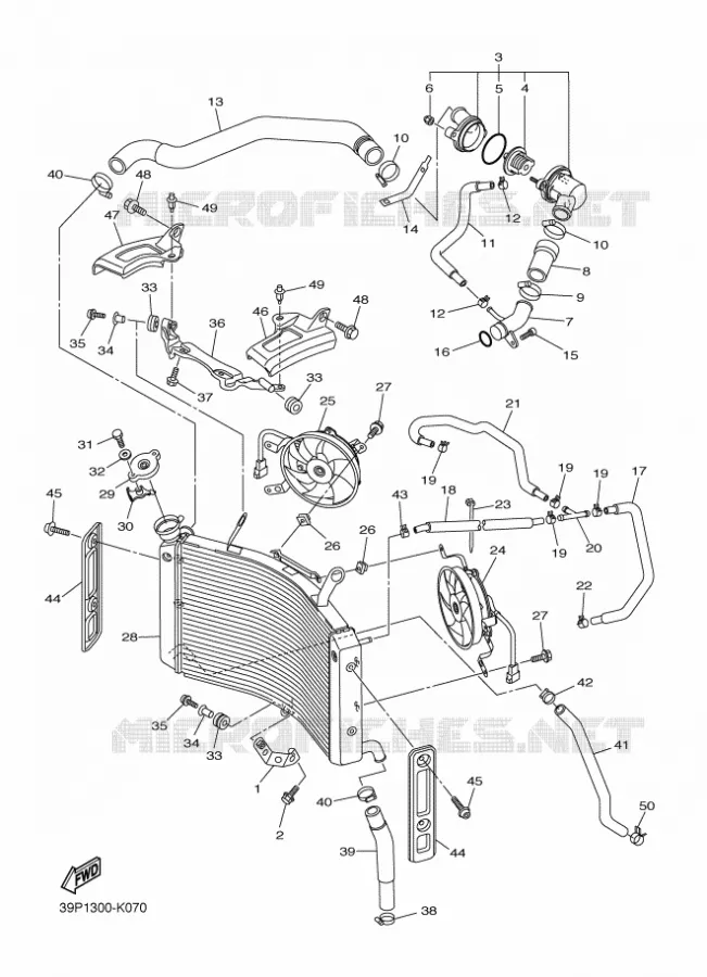 RADIATEUR / SLANG Yamaha MOTO 800 2011 FZ8 ABS  FZ8-NA