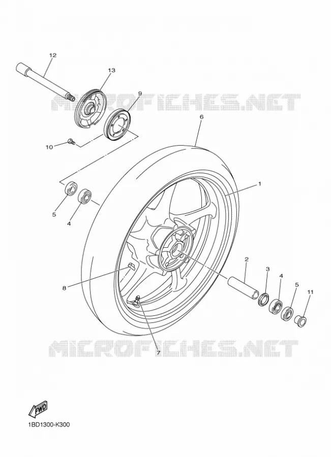 VOORWIEL Yamaha MOTO 800 2011 FZ8 ABS  FZ8-NA