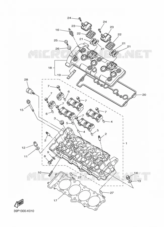 CILINDERKOP Yamaha MOTO 800 2011 FAZER  FZ8-S FAZER -