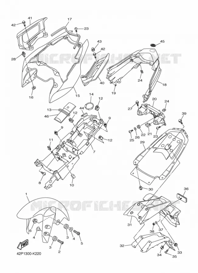 SPATBORD Yamaha MOTO 800 2011 FAZER  FZ8-S FAZER -