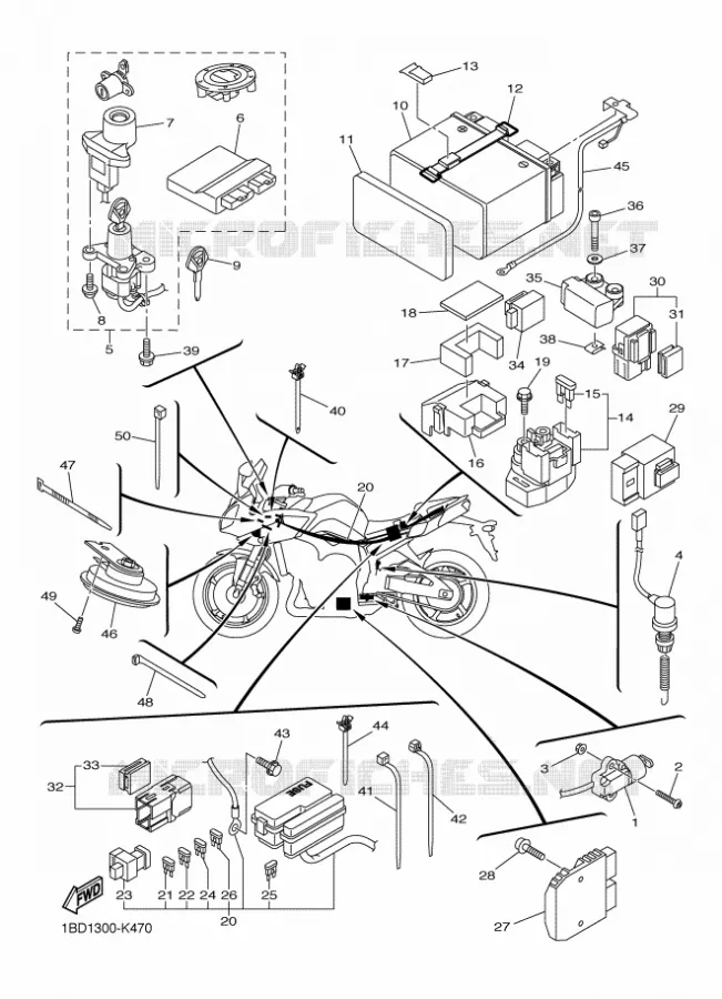 ELECTRISCH 2 Yamaha MOTO 800 2011 FAZER ABS  FZ8-SA FAZER