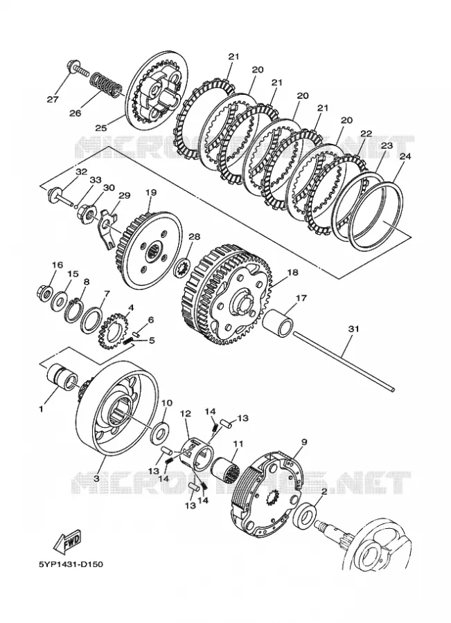 STARTMOTOR KOPPELINGS Yamaha SCOOTER 135 2011 CRYPTON  T135FI